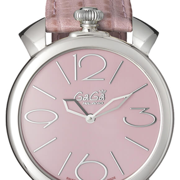 ガガミラノ スーパーコピーGaGa MILANO 時計 マニュアーレシン46mm ライトピンクレザー 5090.05